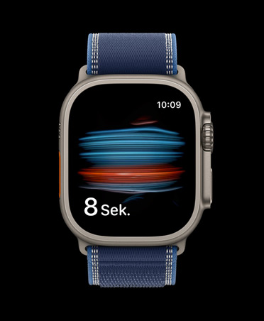 Apple Watch Ultra 3, Titangehäuse, Farbe Natur, Blutsauerstofftest in der Health App
