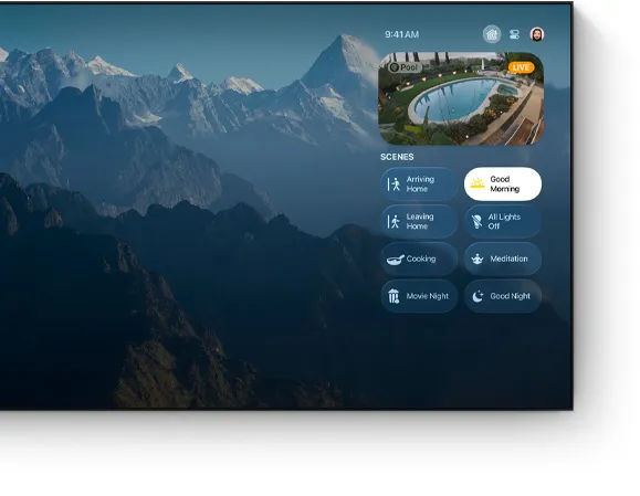 平面電視上的 Apple TV 4K 控制中心用户介面