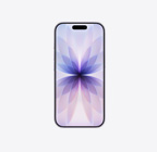 iPhone 17, parte delantera, color lavanda, Dynamic Island centrada en el extremo superior