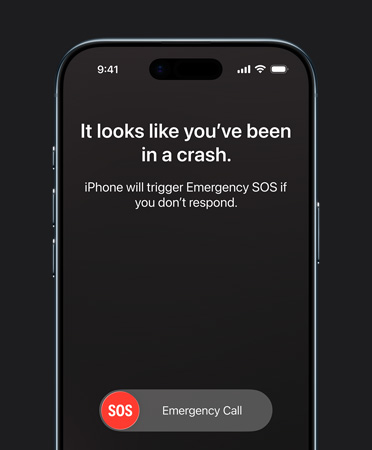 iPhone Air, etupuoli, Kolarintunnistus-ominaisuus käytössä